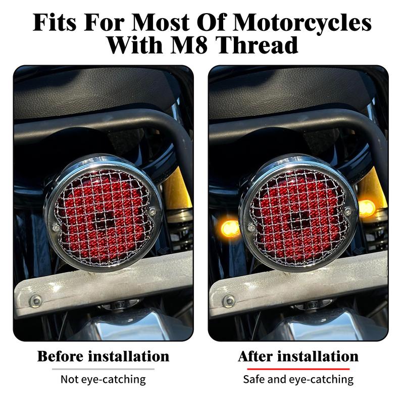 Motorcycle LED Turn Signal 8mm Mini Indicators Rear Front Blinker Lights Amber Flasher Lamp Universal For Cafe Racer For Harley