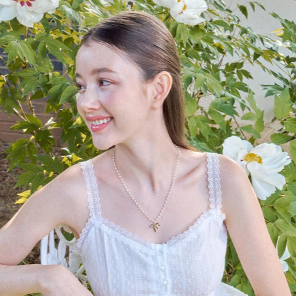 [ANGBLOX] Naszyjnik z pereł na wstążce