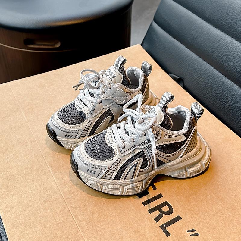 Boys' Fashionable Sneakers, Spring Breathable Mesh Shoes, Girls' Sports Running Shoes, Children's Dad Shoes, Trendy Kids' Casual Shoes