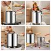 Wood Handle Deep Fryer with Strainer Strainer Basket Milk Warmer Pot Deep Fryer Pot  Chicken Frying