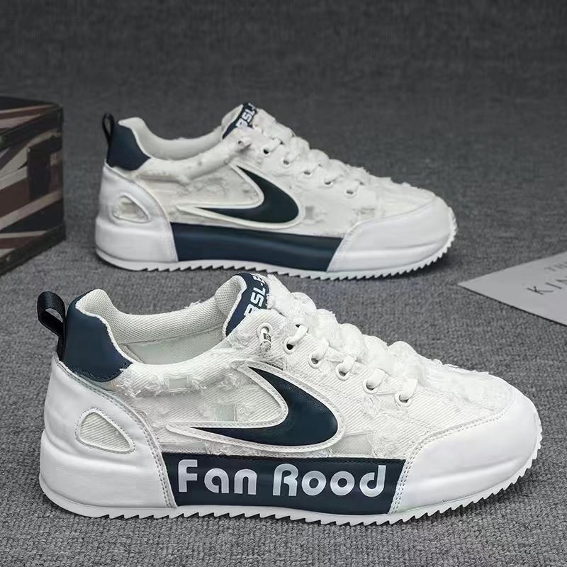 Fashion Chunky Sneaker Men Ripped Design Hollow Out Summer Breathable Board Shoes Fashion Casual Increased Internal Platform Shoes
