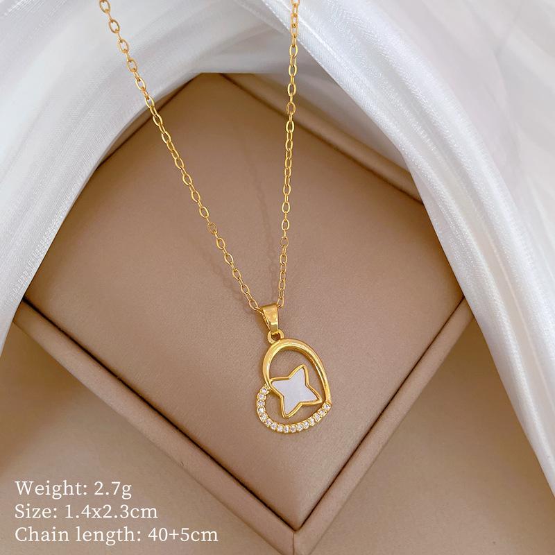 Mickey Head Heavy Industry Necklace Women'S Copper Micro-Inlaid Real Gold Electroplating Delicate Clavicle Chain Neck Chain