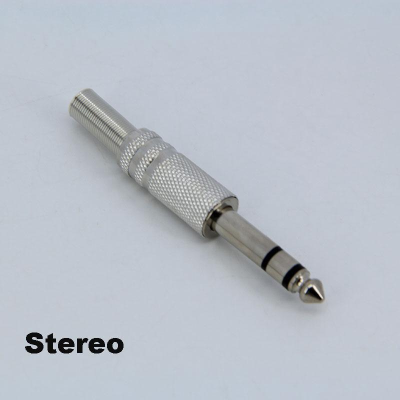 6.35mm 6.5mm Audio Male Female Mono Stereo Solder Connector Plug Socket 2 3 Pole Gold Plated Metal Amplifier Mic Converter