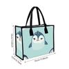 Cute Penguin Printed Tote Bag Casual Large Capacity Handbag for Daily Use