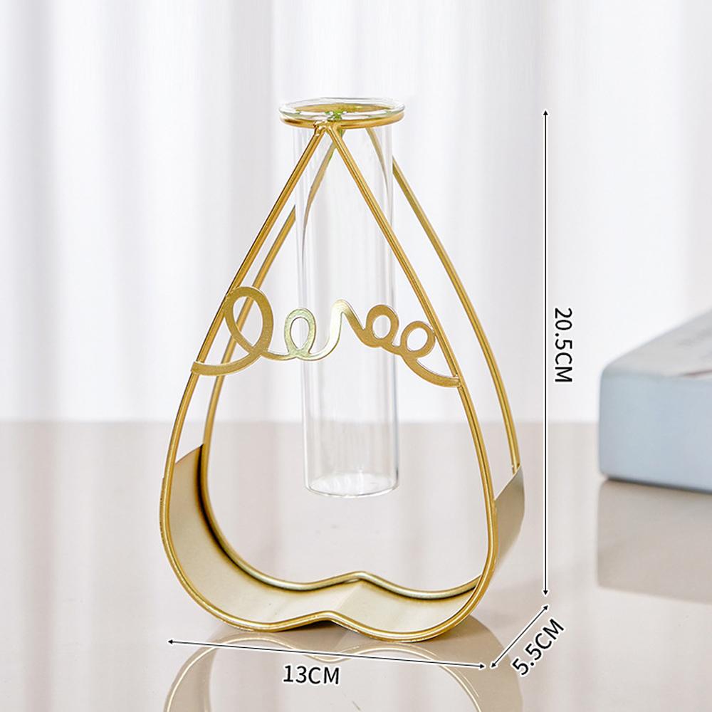 

Ваза Украшения для дома Декор комнаты Металлические вазы для цветов Железный держатель Стеклянный домашний обеденный стол Гидропонная декоративная бутылка Living