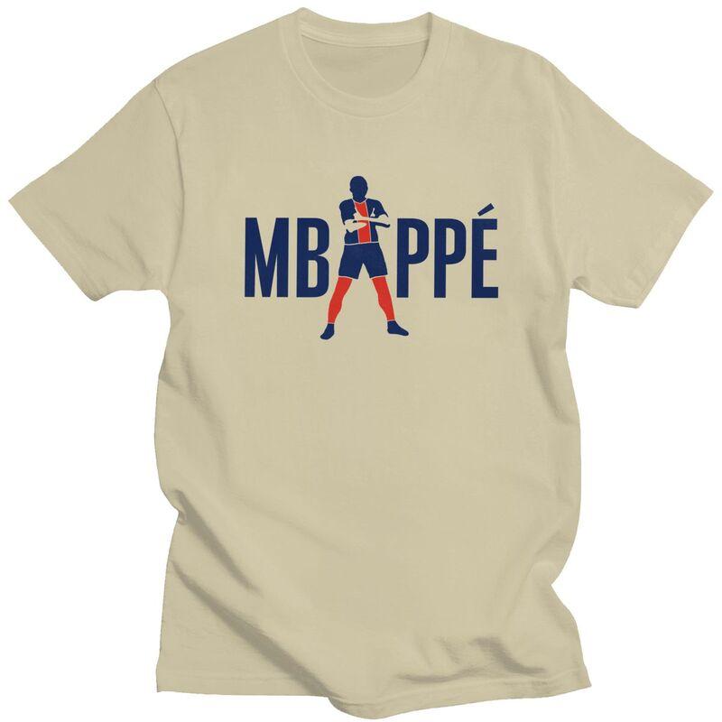Individuelles Fußball Mbappes T-Shirt für Herren 100% Baumwolle T-Shirt Freizeit-T-Shirts Kurze Ärmel Fußball-Liebhaber T-Shirt Kleidung