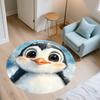 Snowing Penguin,Round Area Rug,Carpet Rug for Living Room Bedroom Sofa Playroom Decor,Non-slip Floor Mat