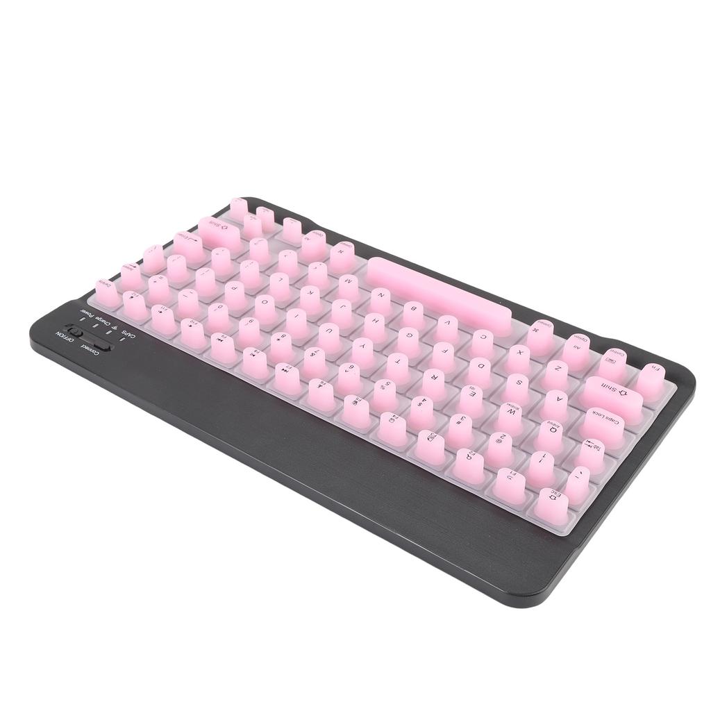 Wireless Bluetooth Keyboard with Silicone Raised Protective Cover Slim Quiet Keyboard for Long Nail Women