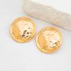 Ingemark Retro Simple Rotundity Texture Stud Earrings for Women 2026 New Trend Gold Color Metal Piercing Earrings Party Jewelry