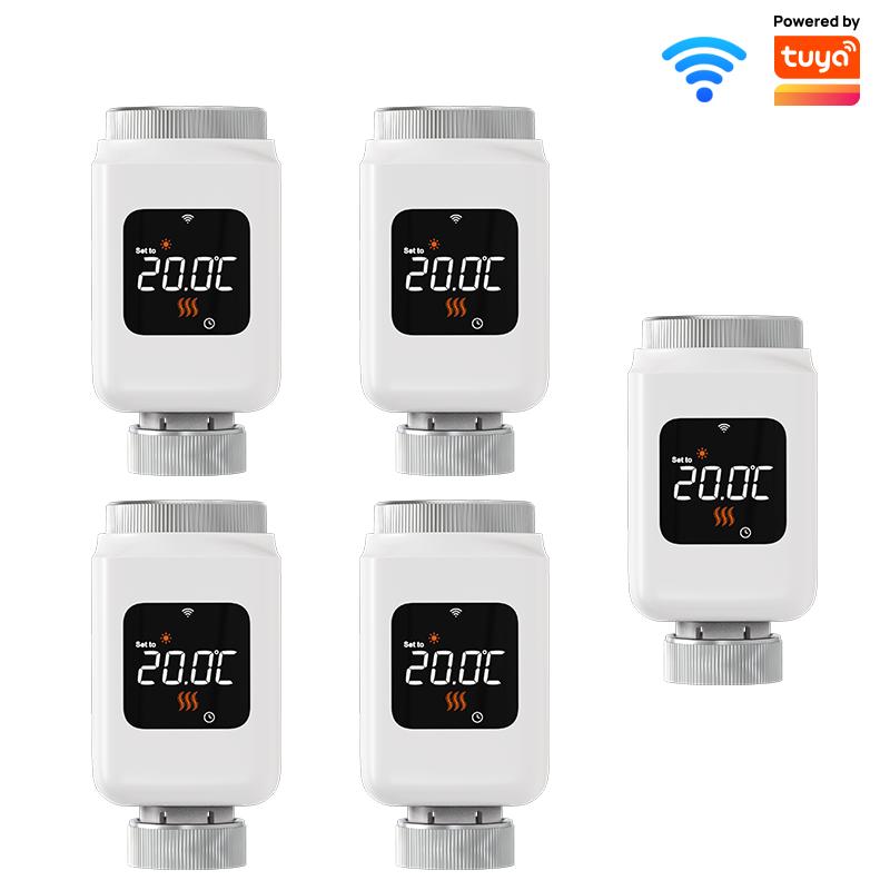 Tuya Smart WiFi Thermostatic Radiator Valve TRV Programmable APP Remote Temperature Controller Heater with Alexa Google Home