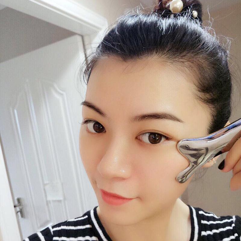 3D Roller Massager & V-Face Zinc Alloy Gua Sha Board - Facial Slimming & Lifting Tool