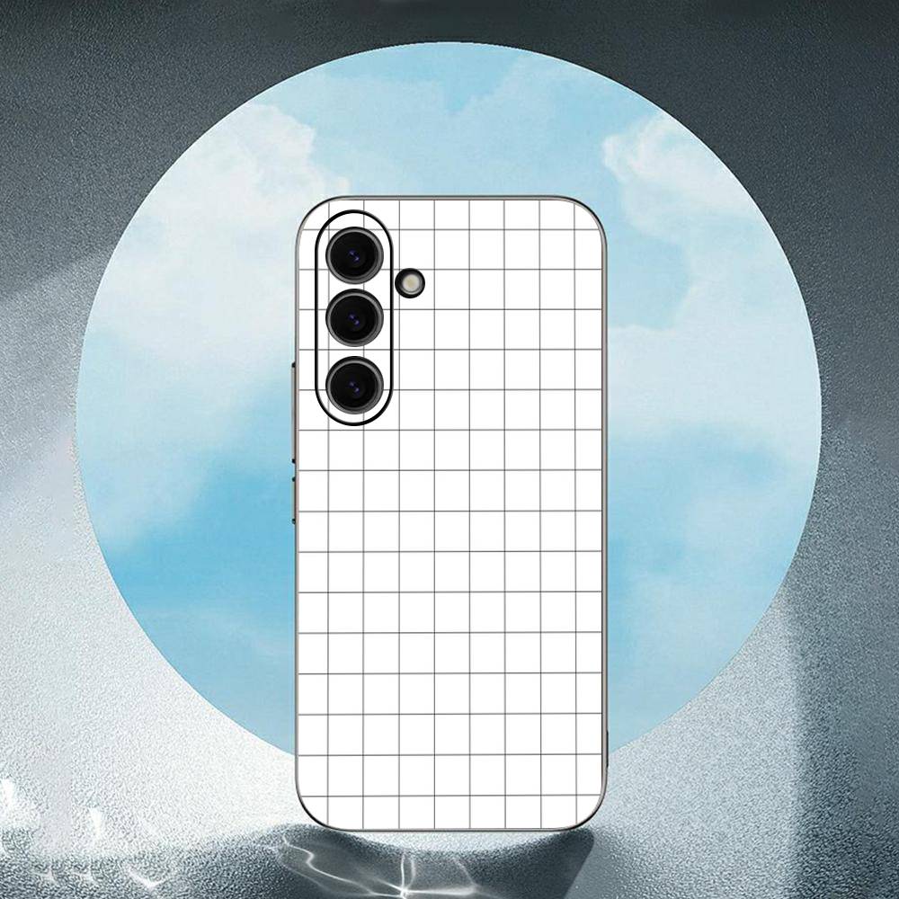 Black And White Grid For Samsung Galaxy S23 S24 S25 Ultra S22 Plus S21 Black Soft Case Waterproof Soft Case