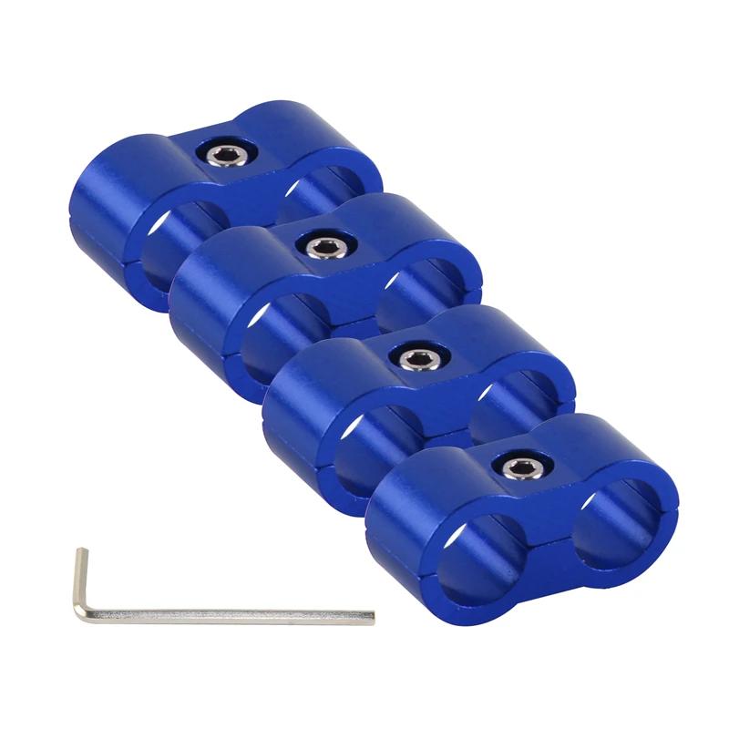4PCS Braided Hose Separator Clamp Adapter 4AN 6AN 8AN 10AN 12AN Fuel Line Fitting Bracket Aluminum AN4 AN6 AN8 AN10 AN12