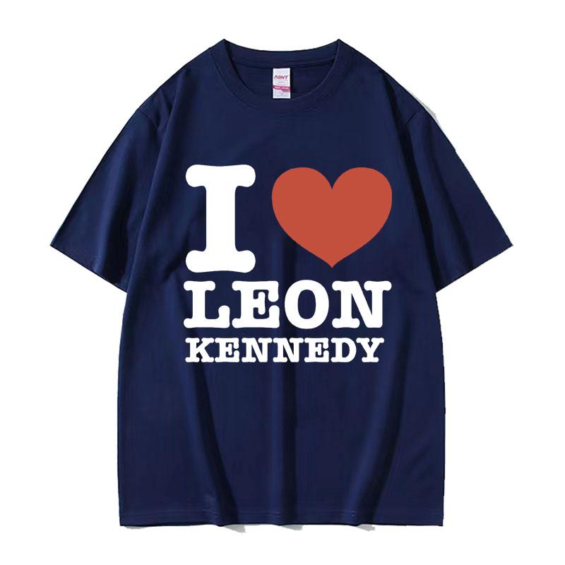I Heart Leon Kennedy Potisk Trička Pánské Dámské Oblečení Móda Vintage Tričko Pánské Oversized Bavlna Krátký Rukáv Tričko Top
