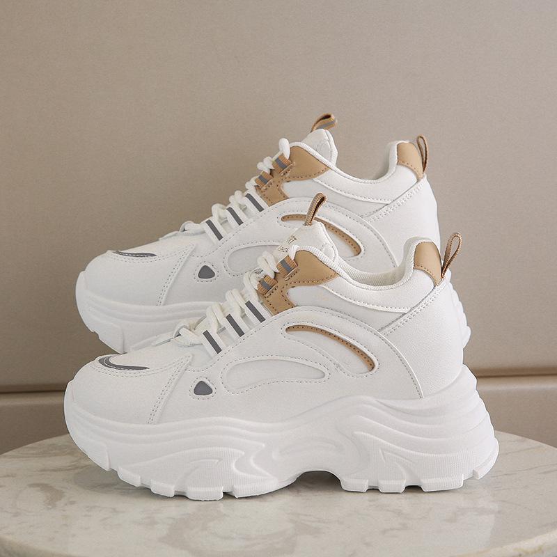 Dad Shoes Girl 2025 Autumn New Korean Version Versatile Skinny Small Man Height Increasing Thick-soled Wedge Heel Casual Sneakers
