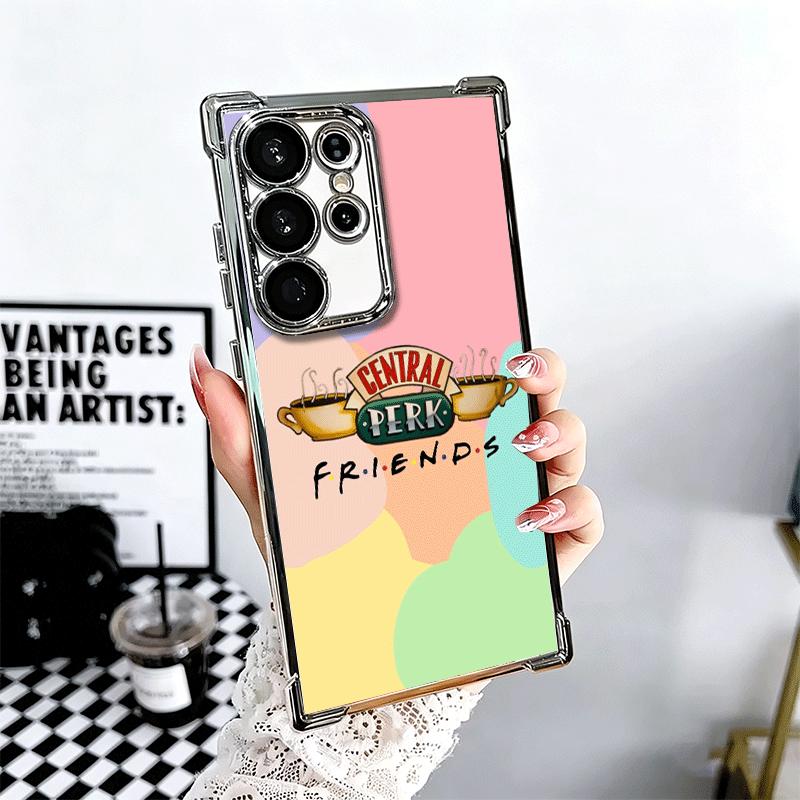 Friends Tv Show Theme Plating Phone Case For Samsung Galaxy S24 S25 FE S26 Edge S23 Ultra S22 S21 Plus S20 Anti-Fall Airabag Cov