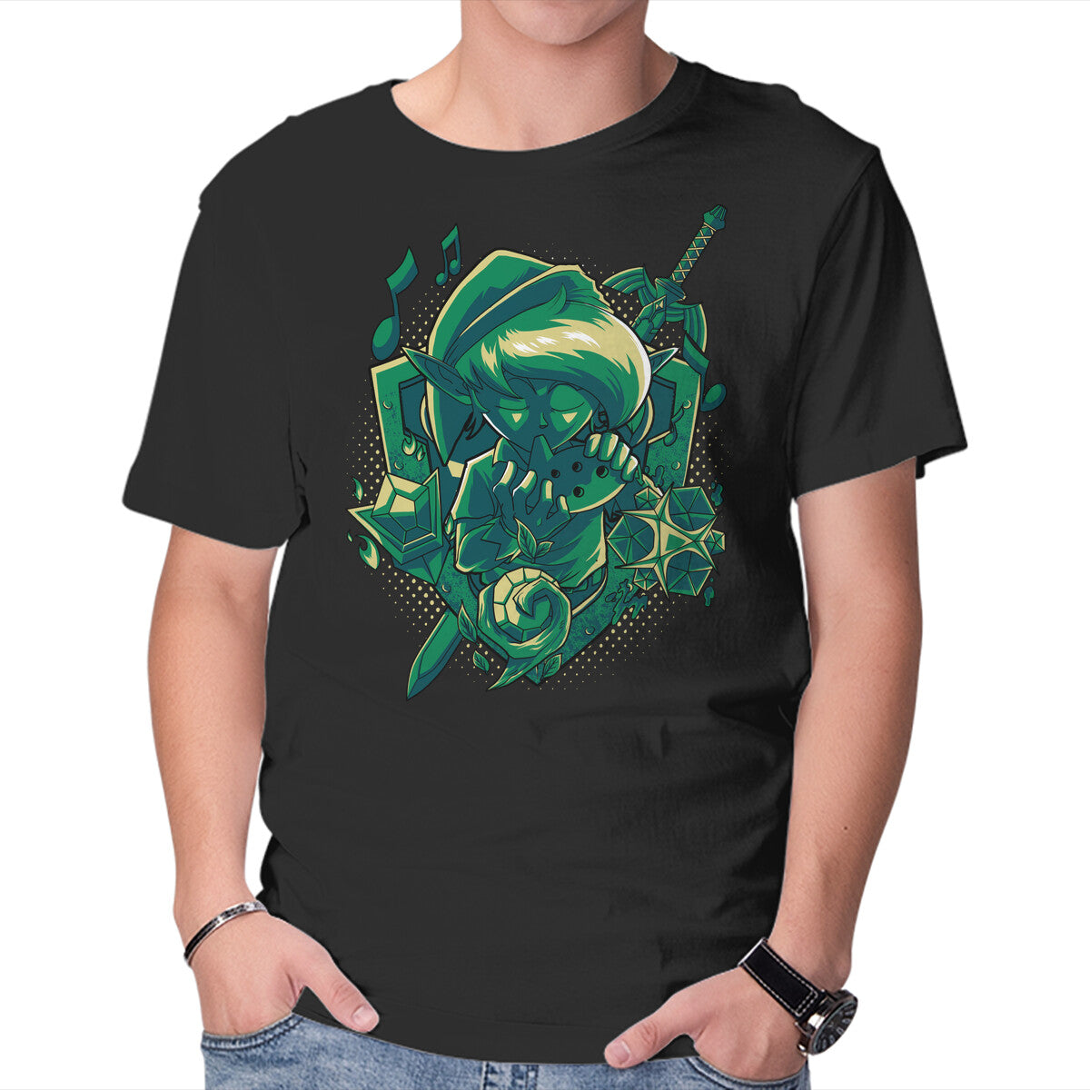 Unisex Crew Neck T-Shirt The Ocarina Of Hope Graphic Short Sleeve Casual Tee XXL