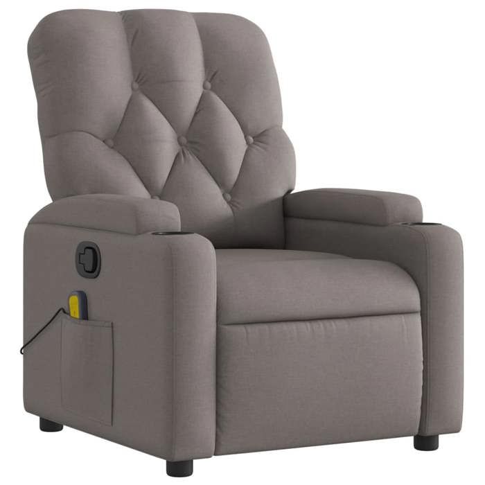 VidaXL Reclining Massage Armchair, Relaxation Chair with Cup Holders, Seat with Backrest and Armrests Living Room, 372499