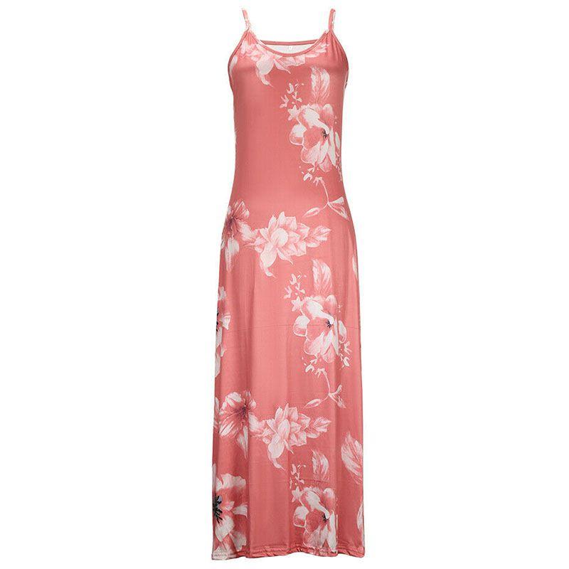 Women's Oversized Floral Printed Sleeveless Maxi Dress For Summer Holidays