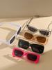 5Pcs Simple Casual Square Frame Multi-Color Matching European and American Popular Trendy Fashion Sunglasses Set Fashionable Wea
