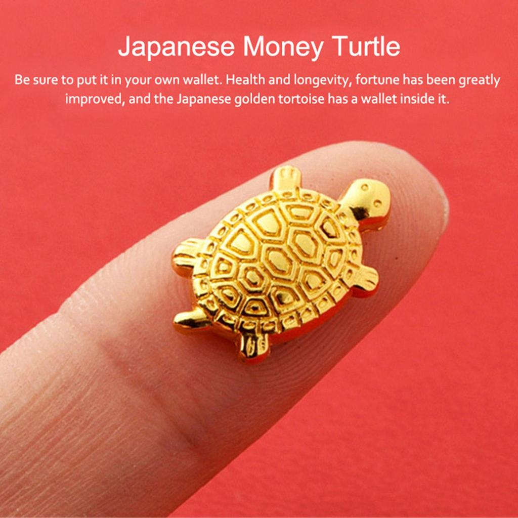 Feng Shui Money Turtle Mini Golden Money Tortoise Amulets Tiny Praying Statue Luck Gift For Blessings And Wealth