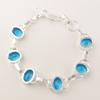 Swiss Blue Topaz Gemstone 925 Sterling Silver Jewelry Bracelet 9" Gift For Women RB-6-4