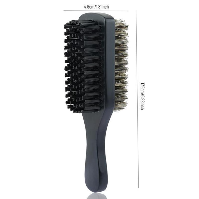 1Pcs Professional Soft Boar Bristle Dual Side Wood Beard Brush Men Mustache Comb Hairdresser Brush