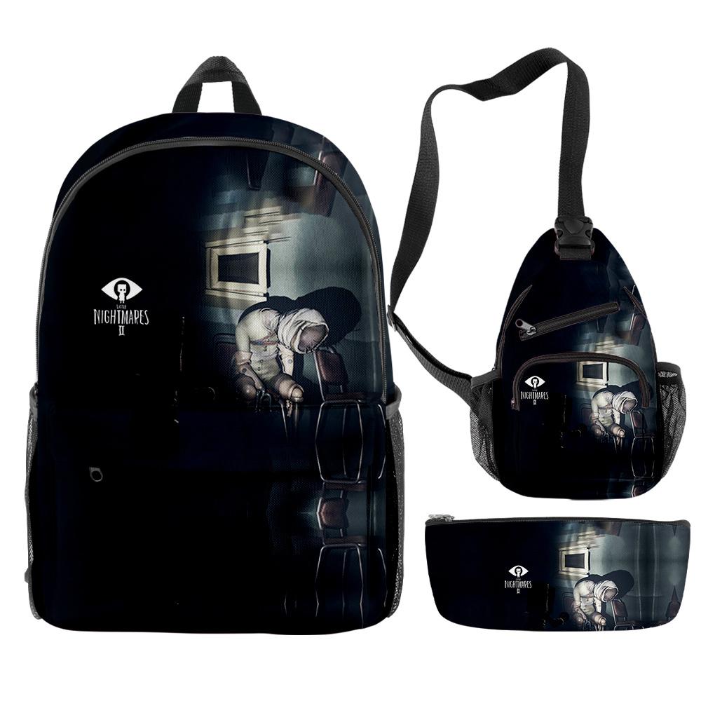 Timeless Trending Unique Funny DANDADAN 3D Designed 3pcs/Set Learner Student Bags Trip Computer Rucksack Meal Tote Pencil Pouch