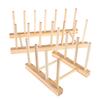 Stylish Wooden Dish Rack Practical Kitchen Organizer for Holding Plates and Pot Lids Securely