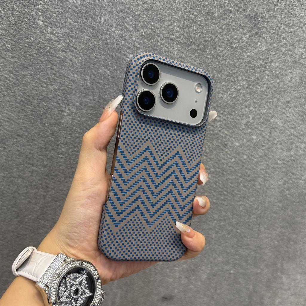 Half Border Carbon Fiber PC For Magsafe Phone Case For iPhone 17 Air 16 15 14 Plus 13 12 Pro Max Starry Sky Texture Cover