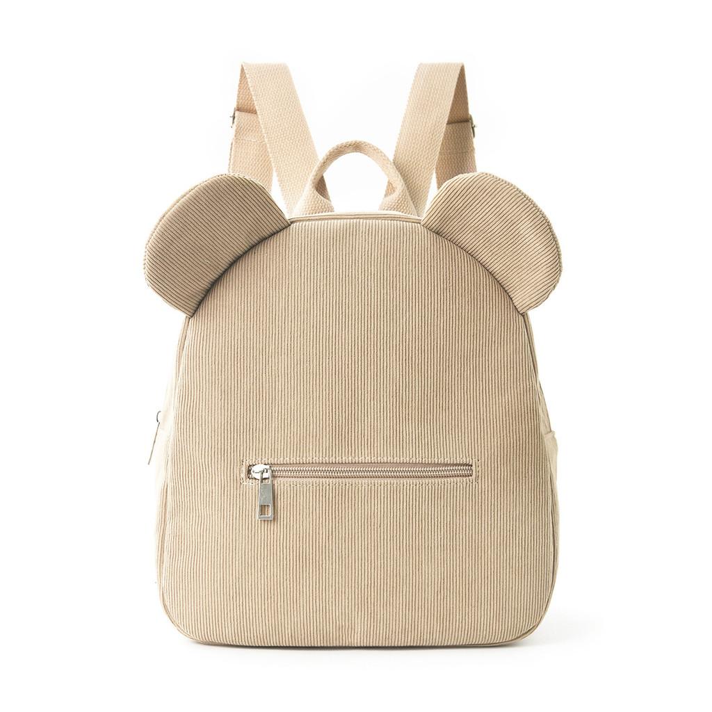 Plüschbär mit Ohren Kinderrucksack mit gestickten Buchstaben für den täglichen Gebrauch