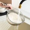 Non Slip Fruit Washer Multipurpose Rice Washing Bowl, with Handle, Plastic Kitchen Colander Basin, Compact Gadgets for Quinoa Pasta Vegetables