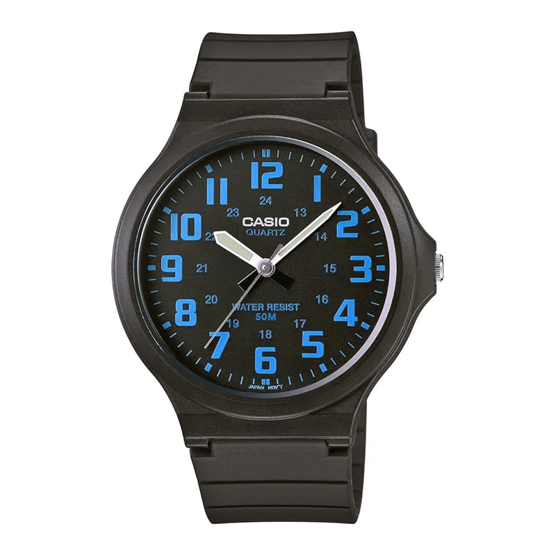 

[Casio] standard STANDARD analog quartz watch MW-240-2BV No cosmetic box men s black x blue overseas model [product]