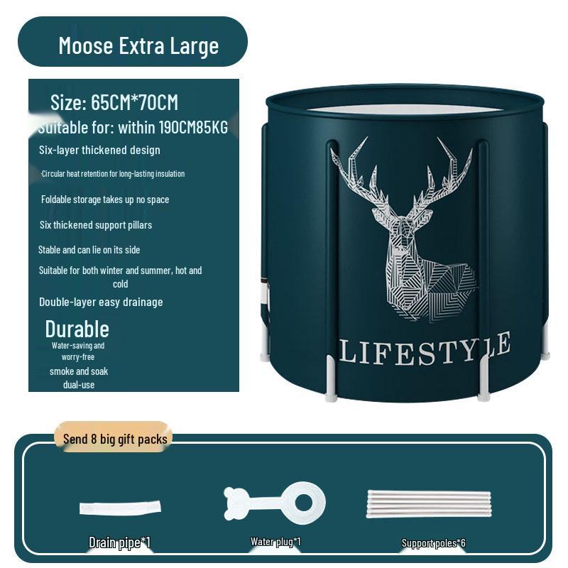 Foldable Adult & Children's Padded Soaking Tub - Large Size, Full Body, Sweat Steaming Bath Bucket