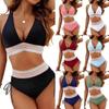 New Deep V Sexy Split Swimsuit Women's High Sense Summer Seaside Bikini Swimsuit
