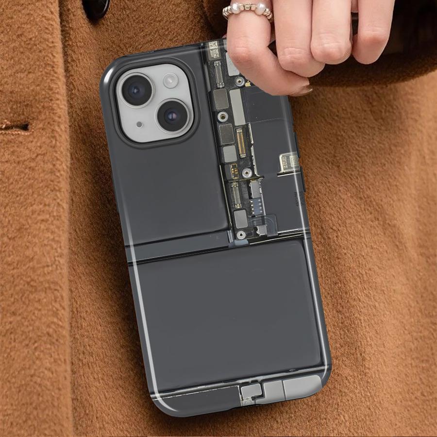 Handyhülle für Apple iPhone 17 Air 11 Plus 16 XS XR 13 14 15 16e 12 Pro Max Weiche Hülle Capa Schaltkreisstrukturdiagramm