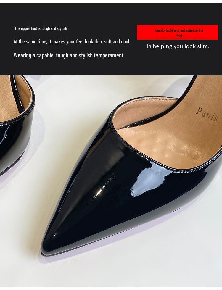 2025 New Versatile Pointed Toe Stiletto High Heels – Sexy, Mature Style In Black or Nude with Red Sole