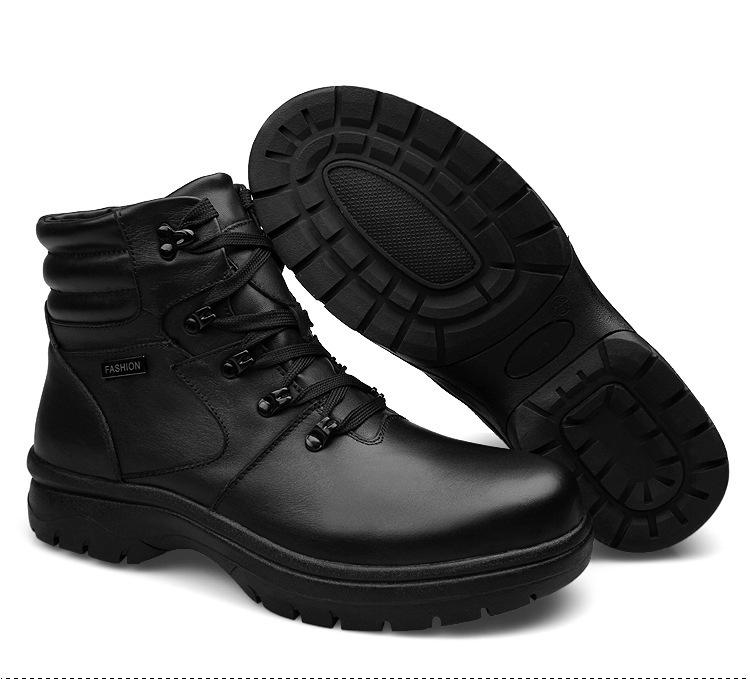 Men's Winter Martin Boots with Velvet Lining - Warm, Casual, High-Top, Round Toe, Large Sizes Available