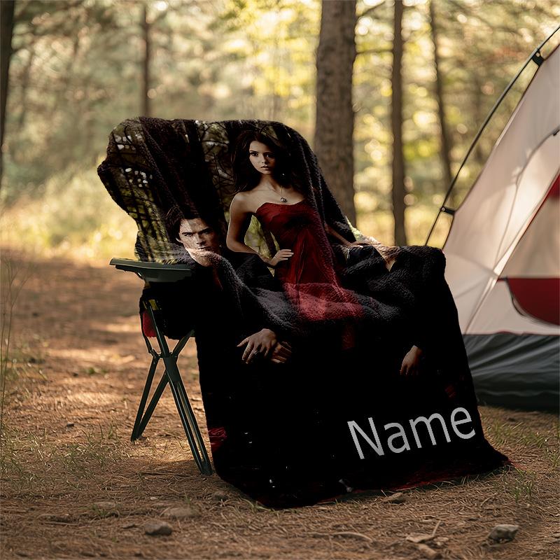 Customizable the Vampire Diaries Throw Blanket – Personalized Name, All-Season Cozy Snug Blanket, Machine Washable, Personalized Blanket