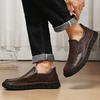 Men's Hand-stitched Leather Shoes Outdoor Casual Sneakers Large Size 39-46