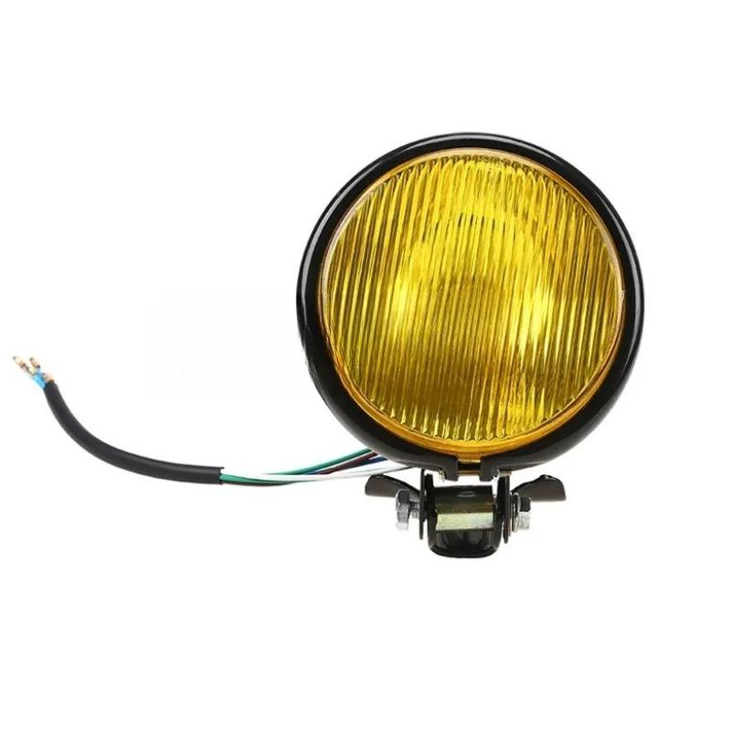1pc for Suzuki Dirt Bike Retro Motorcycle Headlight Round with Holder Electroplate Vintage Head