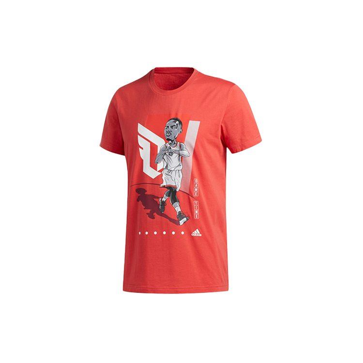Adidas T Shirts Men's Honor Red Crew Neck Moderate Straight Fit FT8837