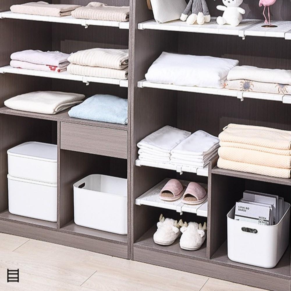 Punch-free Expandable Divider Adjustable Wardrobe Storage Shelf Cabinet Holders  Bedroom