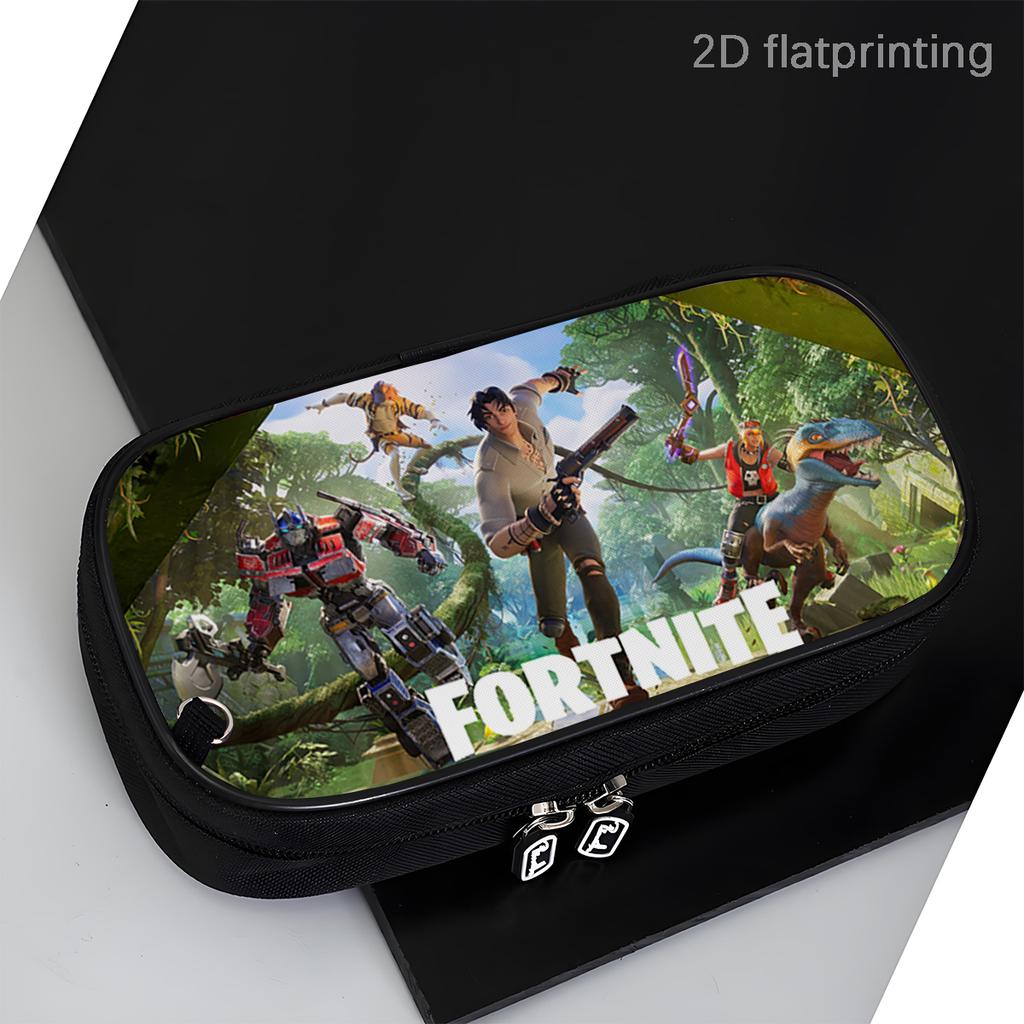 Fortnite Cartoon Multi-Function Pencil Case - Zipper Design, Large Capacity Storage, Multi-Compartment Organizer, Learning Gifts