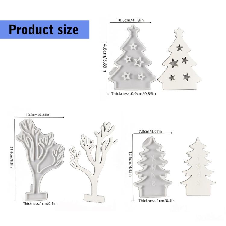 Christmas Theme Silicone Molds for Plaster Decorations Art Craft, Candle Holder Silicones Molds for Home Decoration