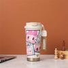 Labub 304 Stainless Steel Thermos Cup Cartoon Pattern Portable Lily of the Valley Cup Girls High Value with Straw Fashion