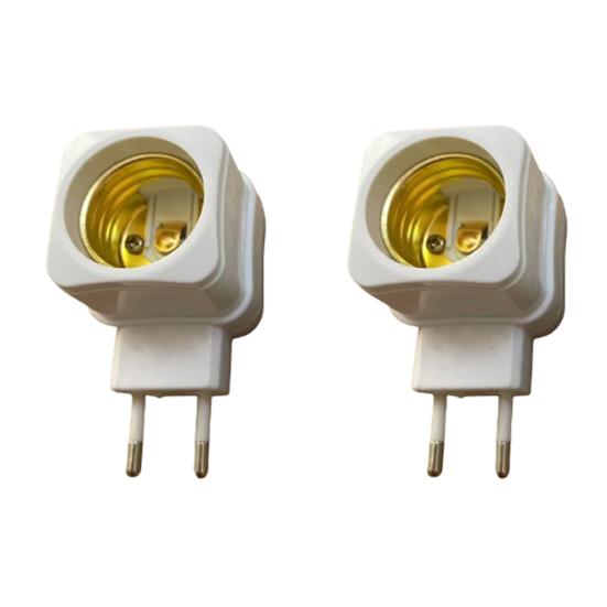 E27 EU Plugglampe Lysholder Base Socket Converter Adapter med kontrollbryter