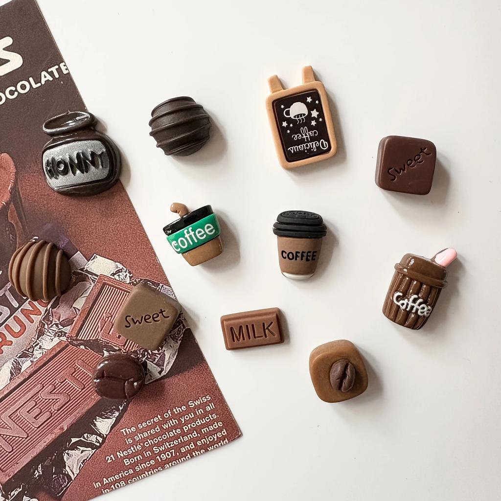 12Pcs Mini Coffee Creative Refrigerator Stickers Message Board Fixed Magnet Home Decor