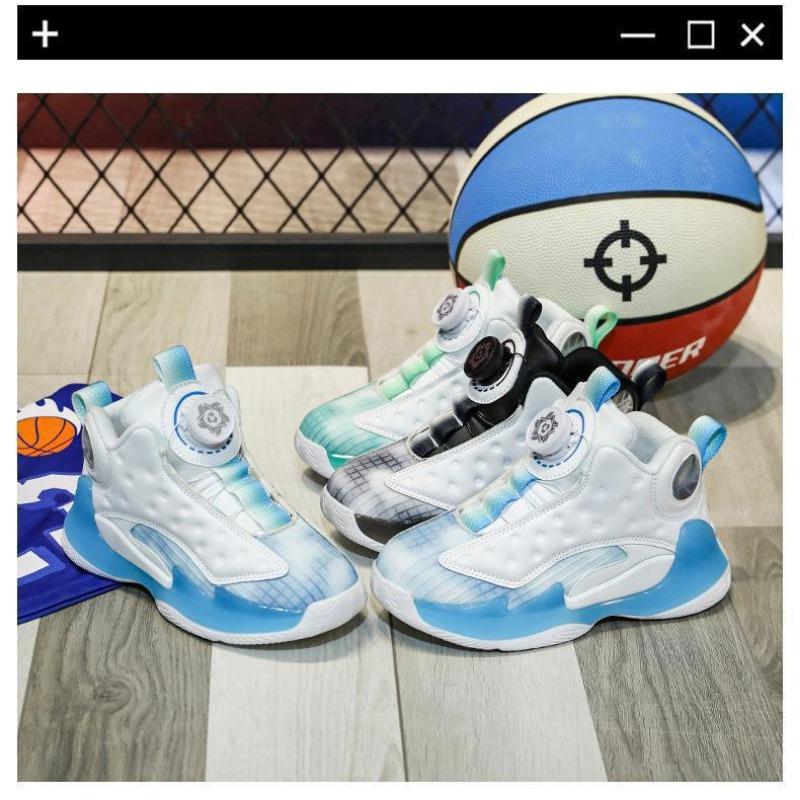 Chlapecké basketbalové boty středního věku, jarní/letní točící se knoflíkové sportovní boty, běžecké boty pro volný čas