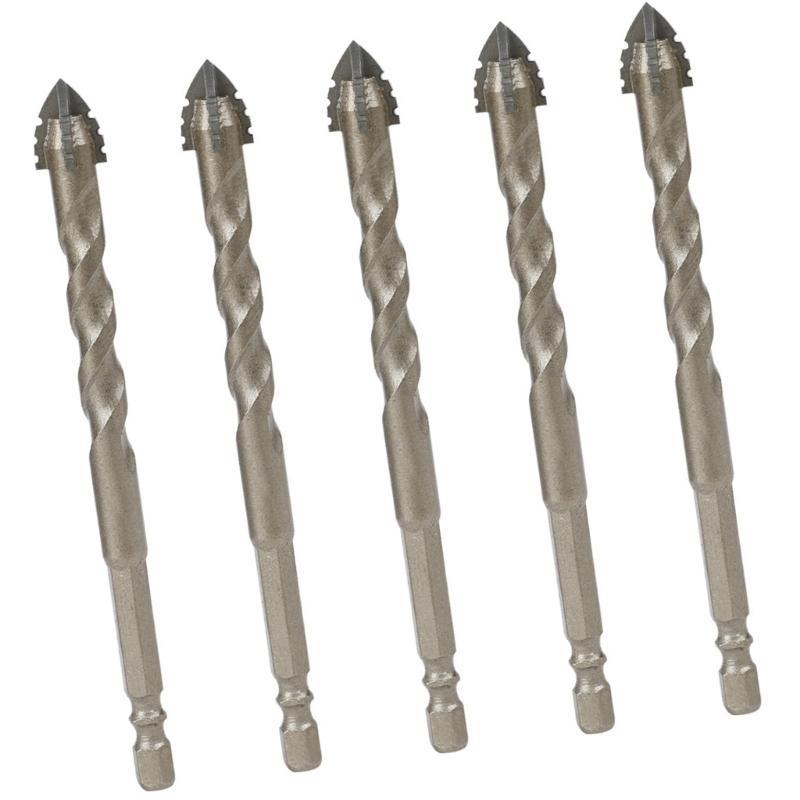 5pcs Hexagonal Shank Tooth Eccentric Drill Bits for Ceramic and Concrete